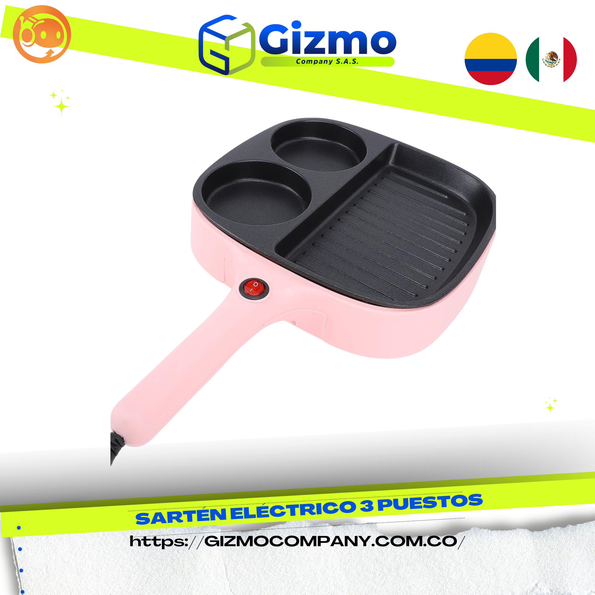 Sartén Eléctrico 3 Puestos disponible en Yaxa Colombia